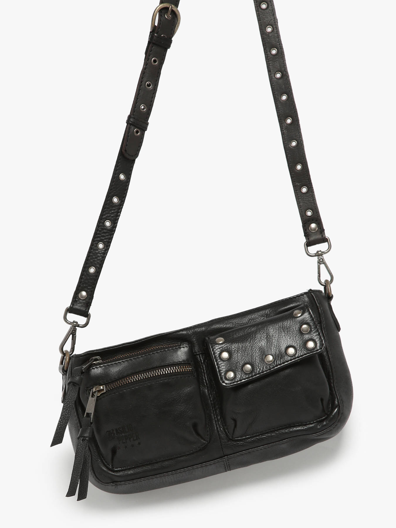 Sac bandoulire Barcelone cuir BASILIC PEPPER