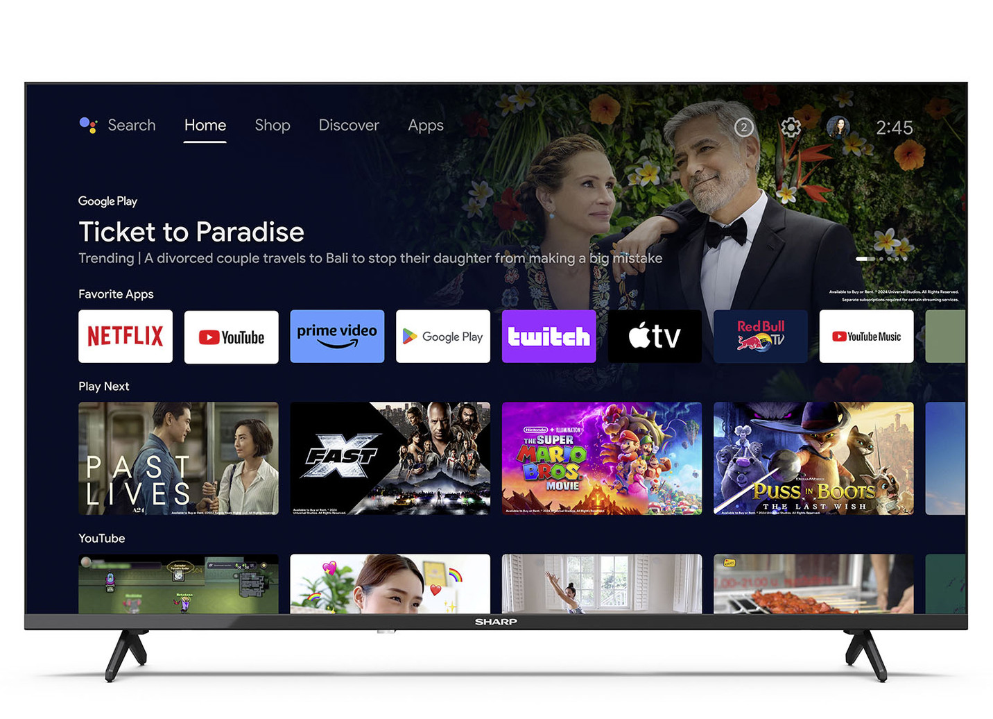 Sharp FH2EA rahmenloser Full-HD-LED-Android-Fernseher