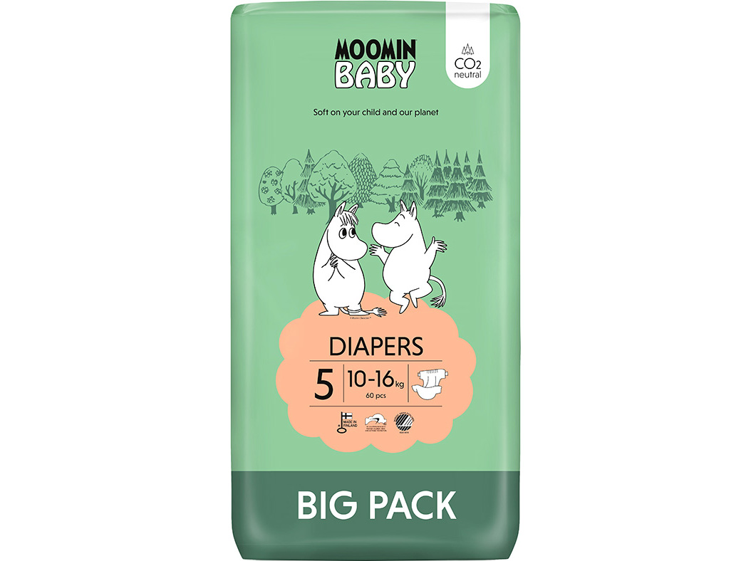 FRALDAS MOOMIN BABY T5 10-16KG 60UN