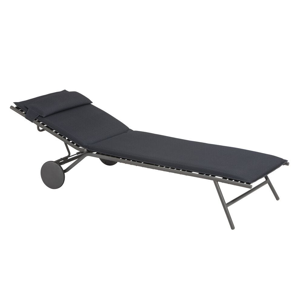 Gepolsterte Sonnenliege Miami II BeComfort® Grau Dark Grey