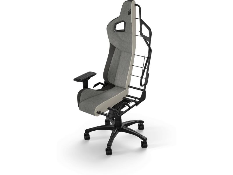 Corsair Gaming-Stuhl T3 Rush (2023) Grau Ergonomischer Racing-Gaming-Stuhl mit einer Belastbarkeit von bis zu 120 kg