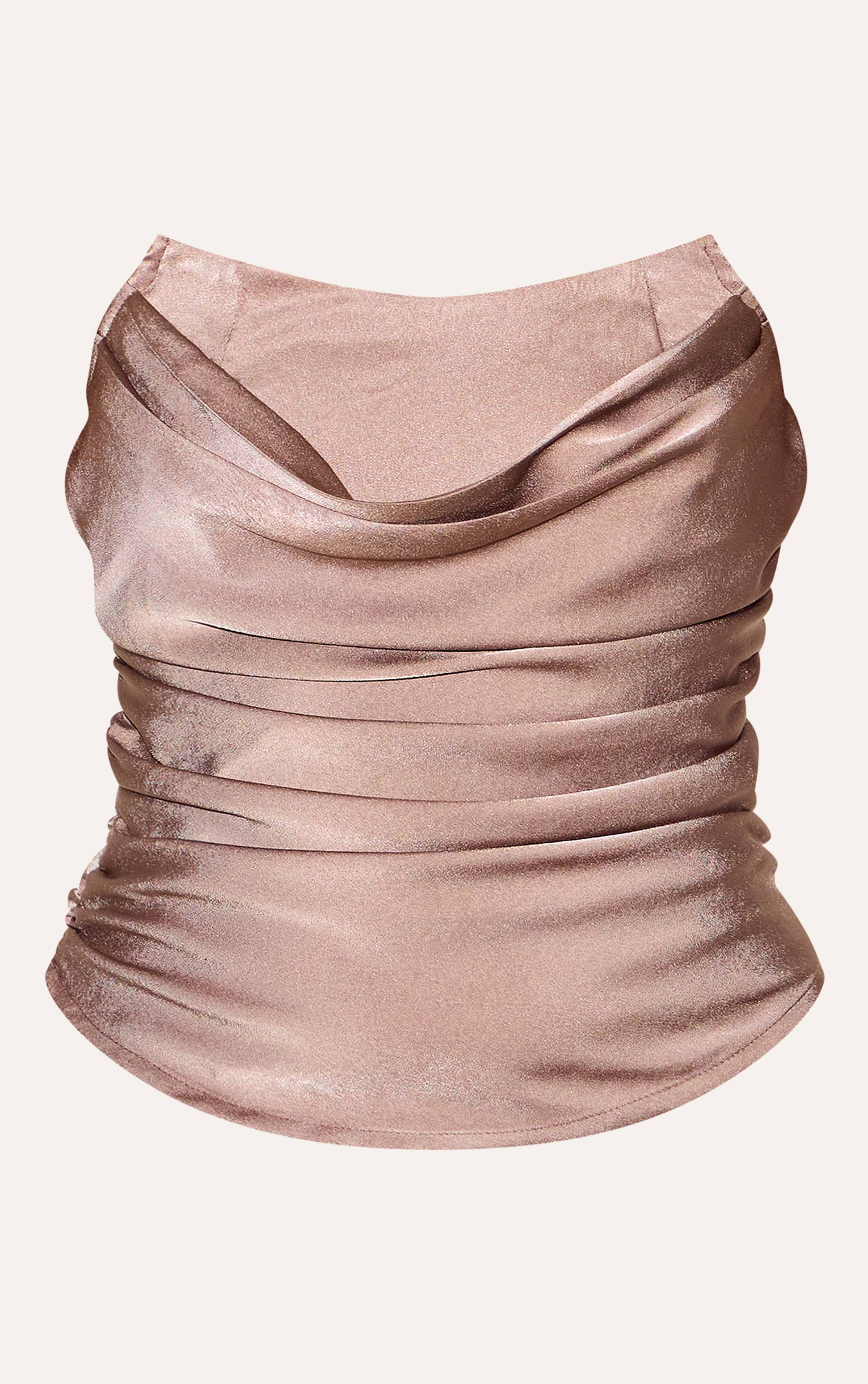 Champignon Corset Froncé En Satin