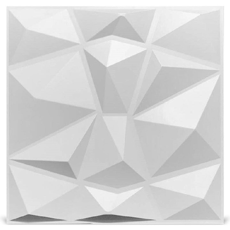 (30x30cm) 3D Wand Geometrie Panel Home Deko Wandverkleidung - Weiss
