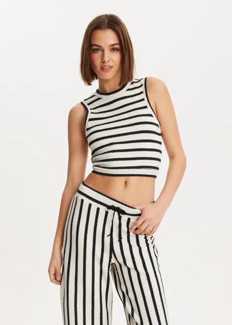 Top met strikdetail zwart (ZWART)