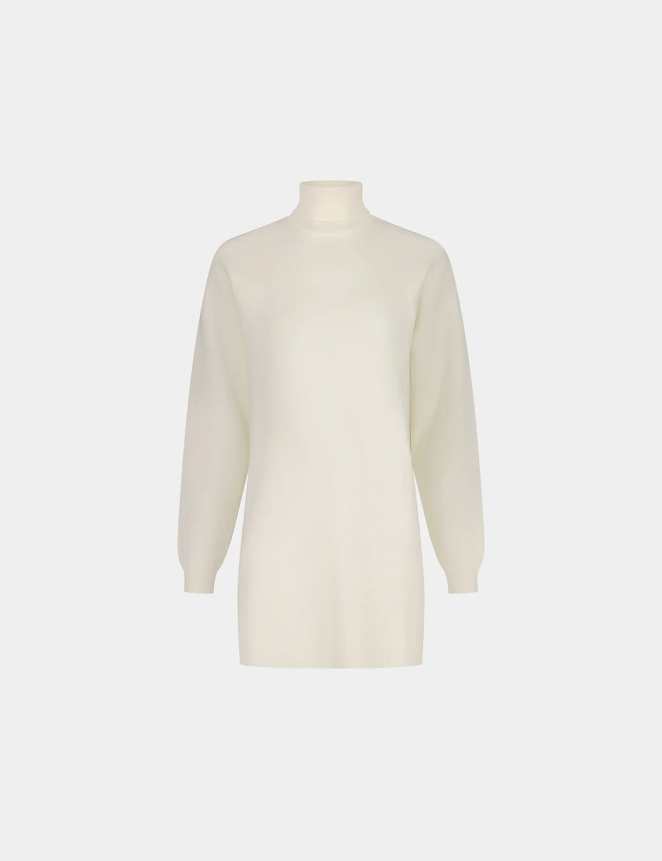 Robe-pull courte col roulé sable