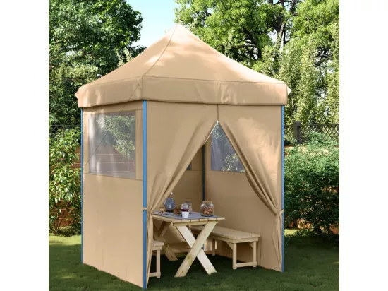 Tente de réception pliable escamotable avec 4 parois latérales