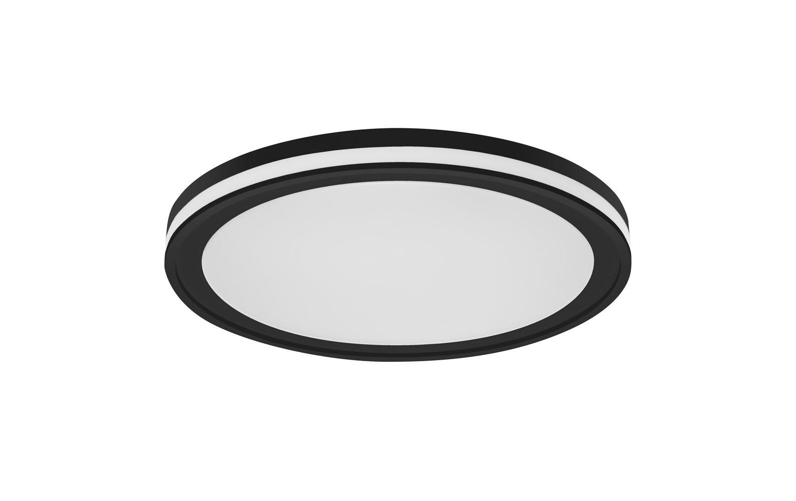 Deckenleuchte SMART+ Orbis Circle, 28 W, Ø 46 cm, SchwarzDekorative Deckenlampe mit Haupt- und Hintergrundbeleuchtung