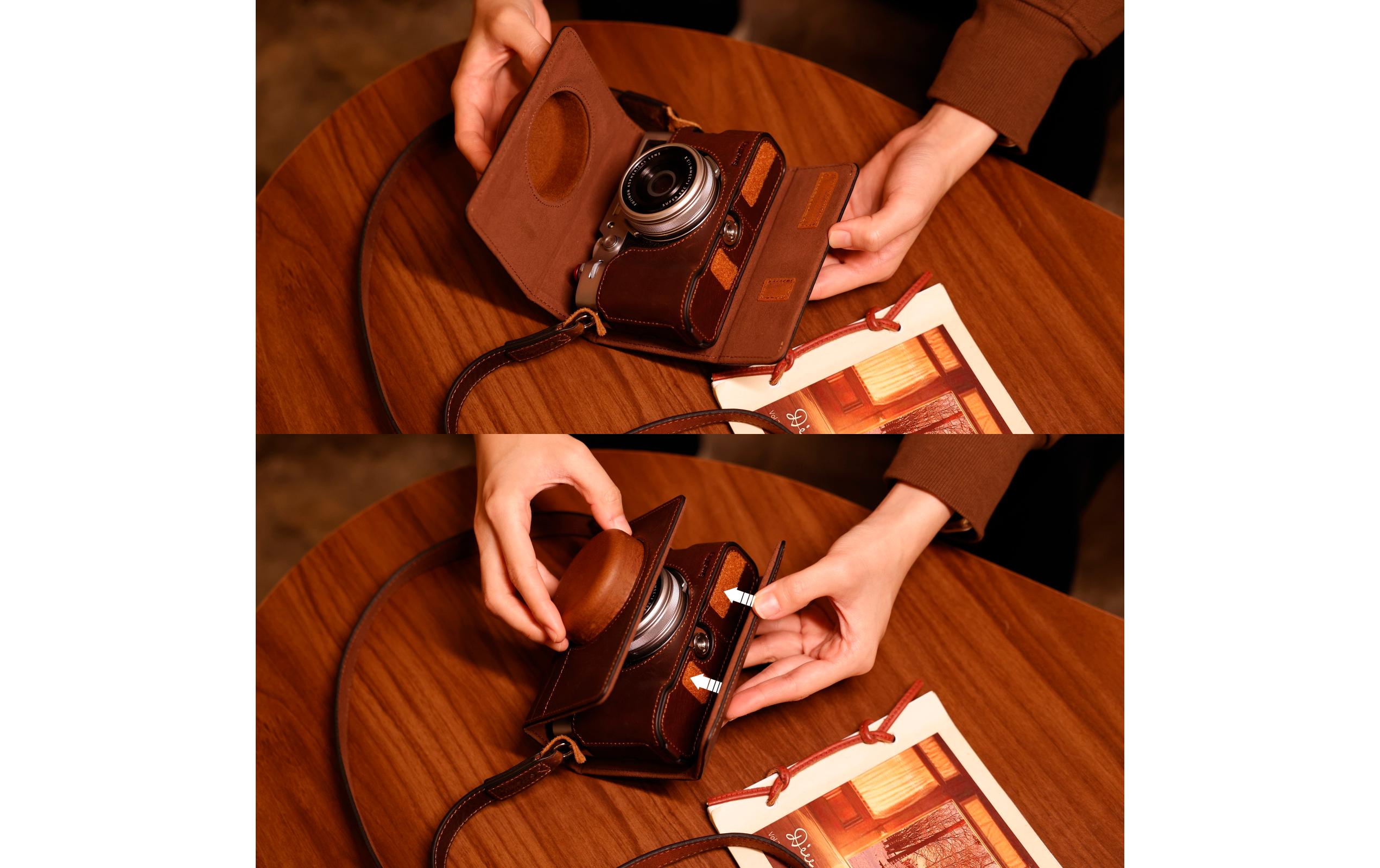 Transporttasche aus Leder für FUJIFILM X100VILeder-Schutzhülle für FUJIFILM X100VI