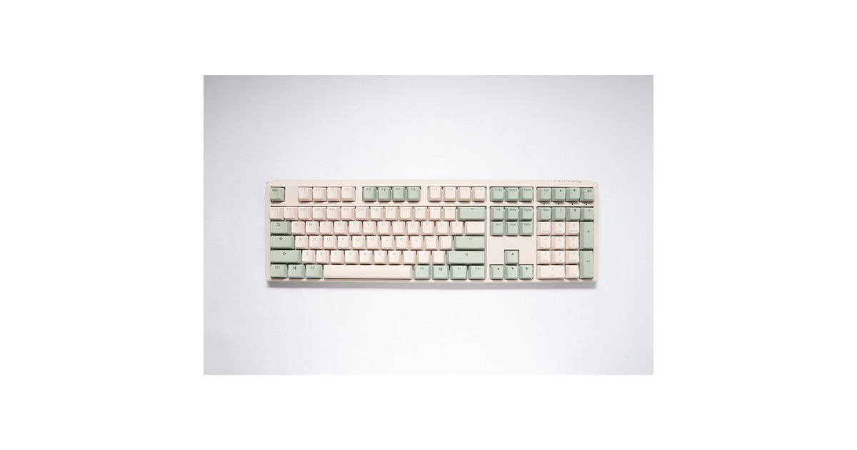 DuckyOne 3 Matcha, toetsenbord  (Crème/groen, US lay-out, Cherry MX Red, PBT Double Shot, hot swap)