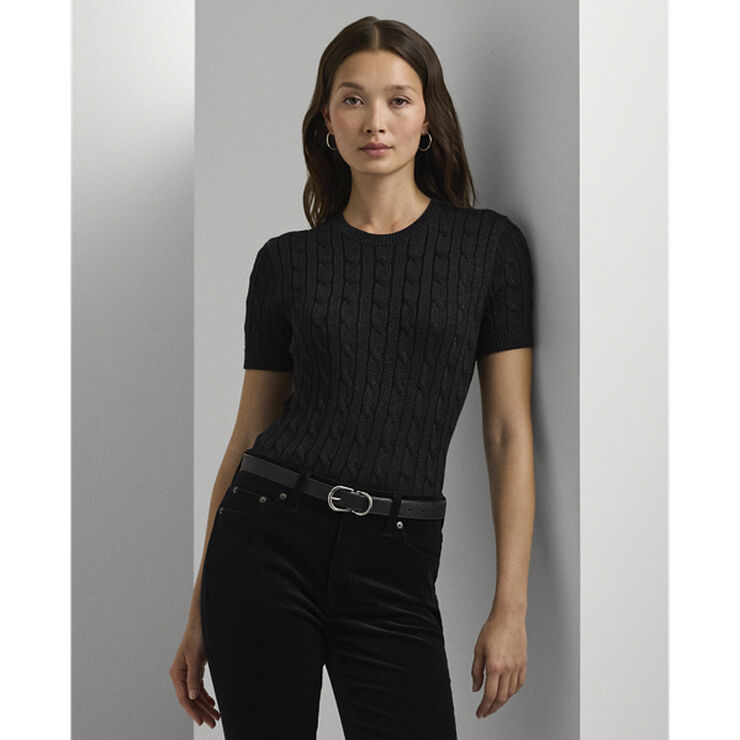 Lauren Ralph Lauren CMB CTN/BR RYN/LRX-SS SWEATER Sort