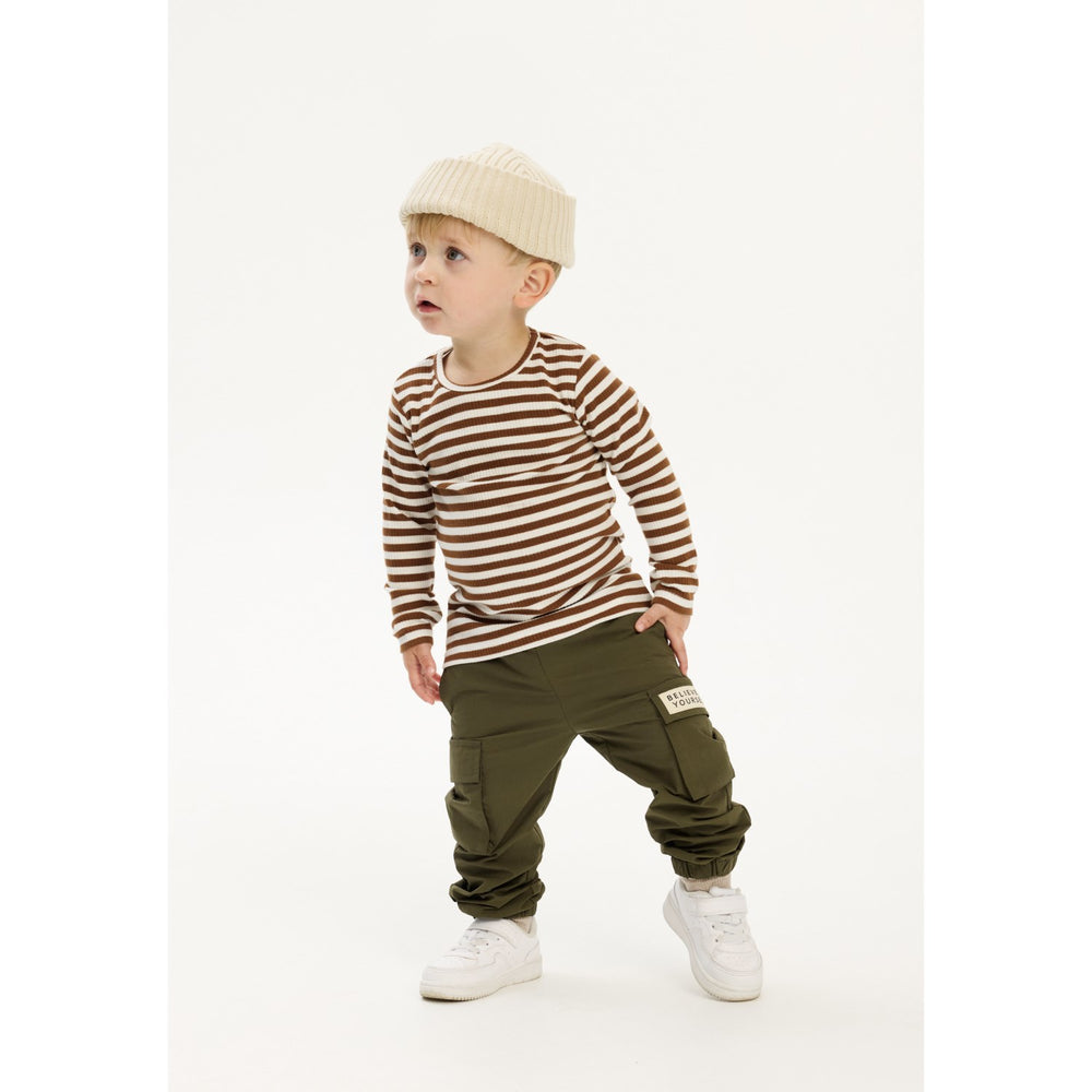 Køb THE NEW Siblings Toffee Striped Fro L_S Rib Tee