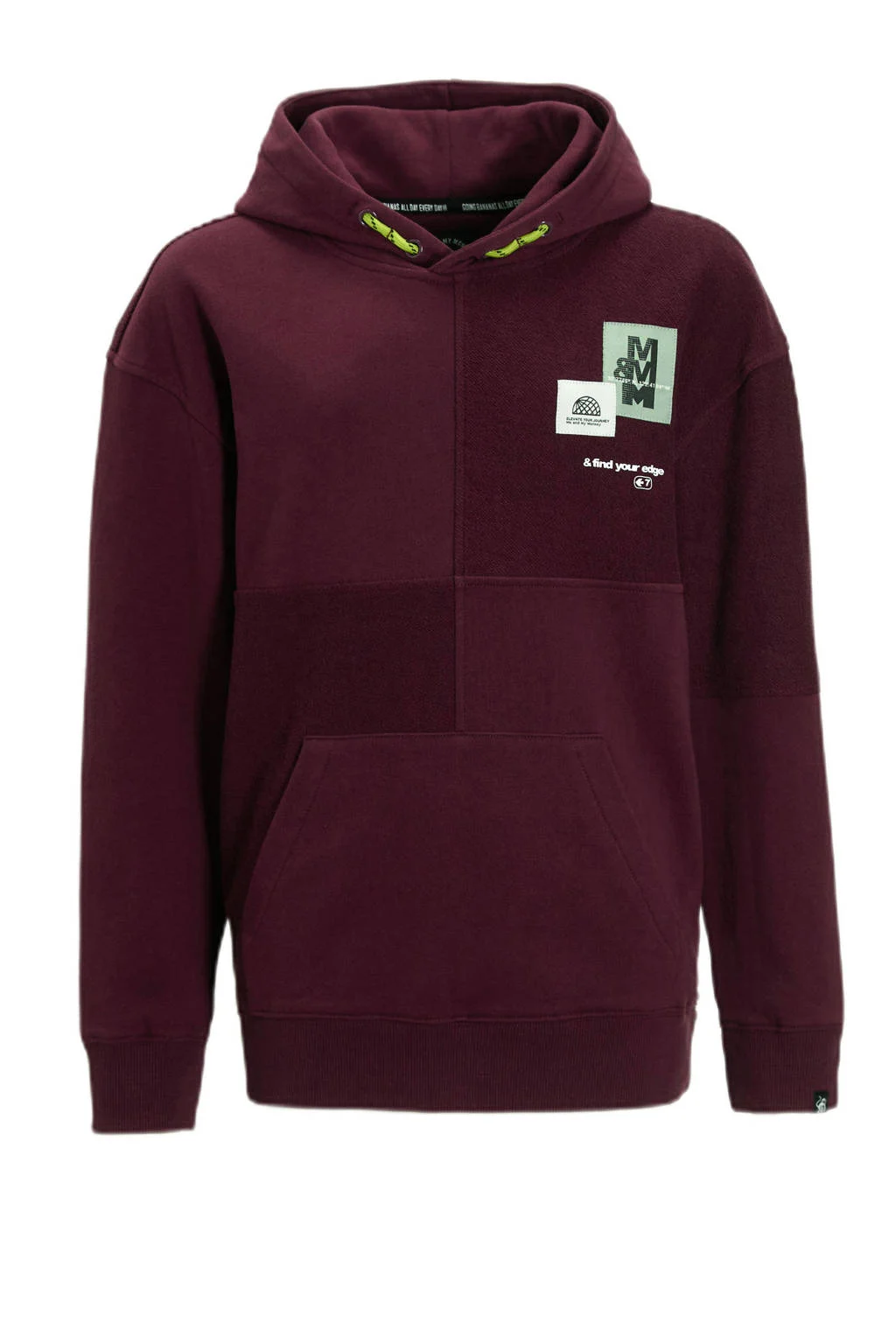 Me & My Monkey hoodie met patches bordeaux