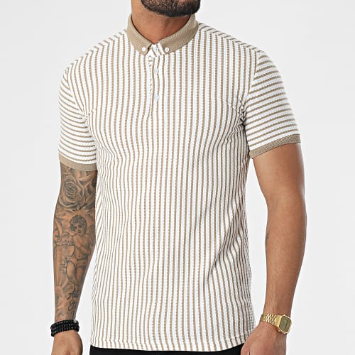 Polo A Manches Courtes 1750 Blanc Beige