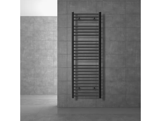 Sèche-serviettes Sahara, 500 x 1500 mm, anthracite, courbé avec raccordement latéral