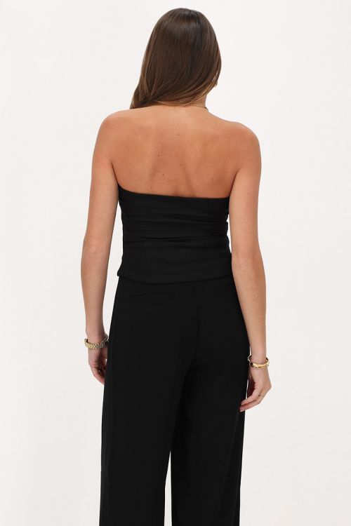 Zwarte corset top met strikjes