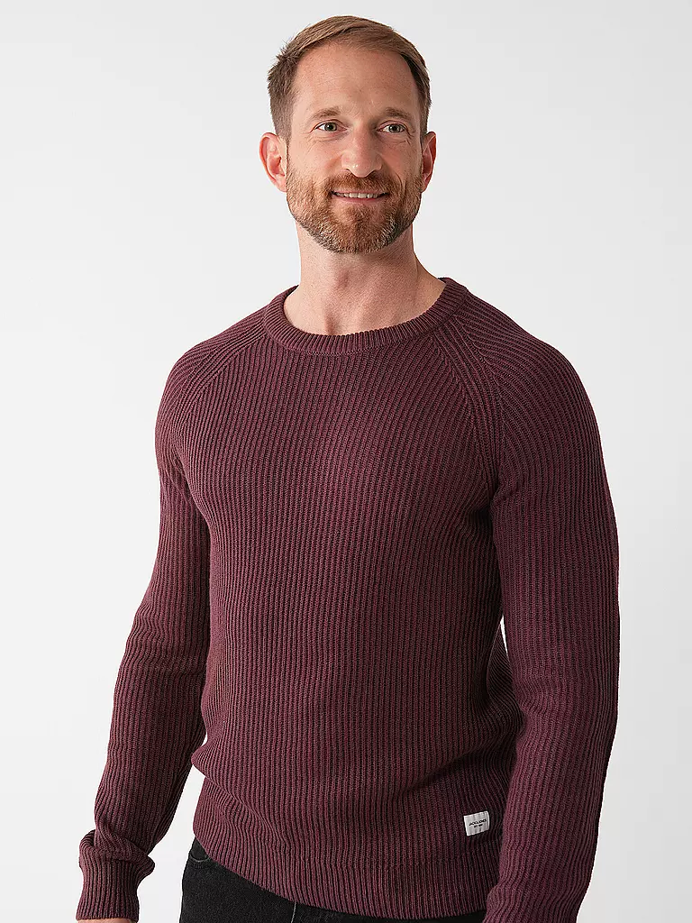 JACK & JONES Pullover JJPANNEL dunkelrot