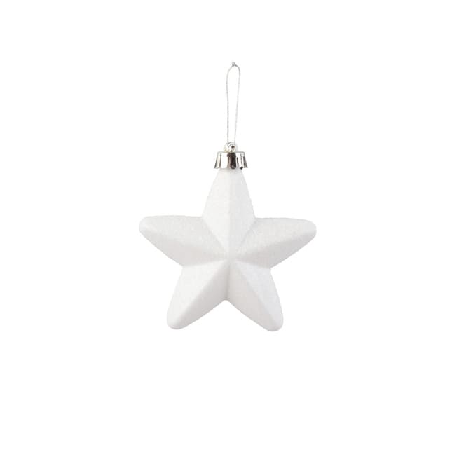 Dekohänger Sterne - weiß - ca. 7,5 cm - 6 Stück