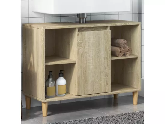 Armoire salle de bain chêne sonoma 80x33x60cm bois d'ingénierie