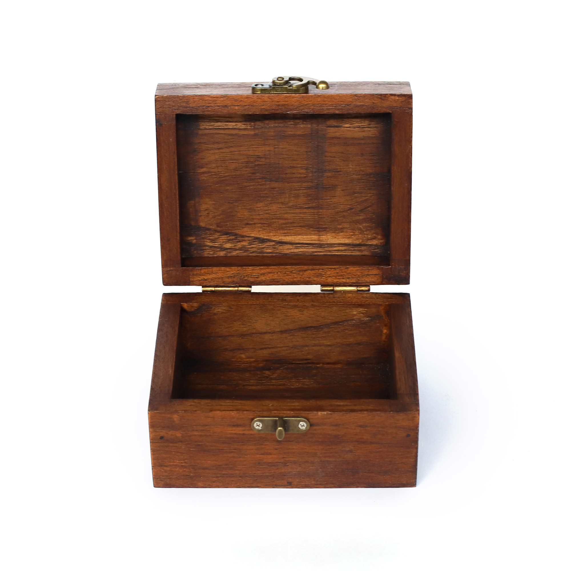 Holzschatulle 'Buddha gelb', Teak, B 12,5 cm, H 7 cm, L 10 cm von fischer's lagerhaus