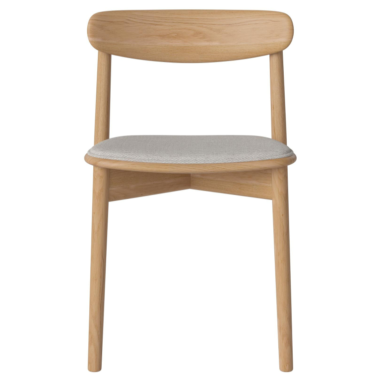 Bolia Merge eetkamerstoel met zitkussen eiken Memory Grey-White