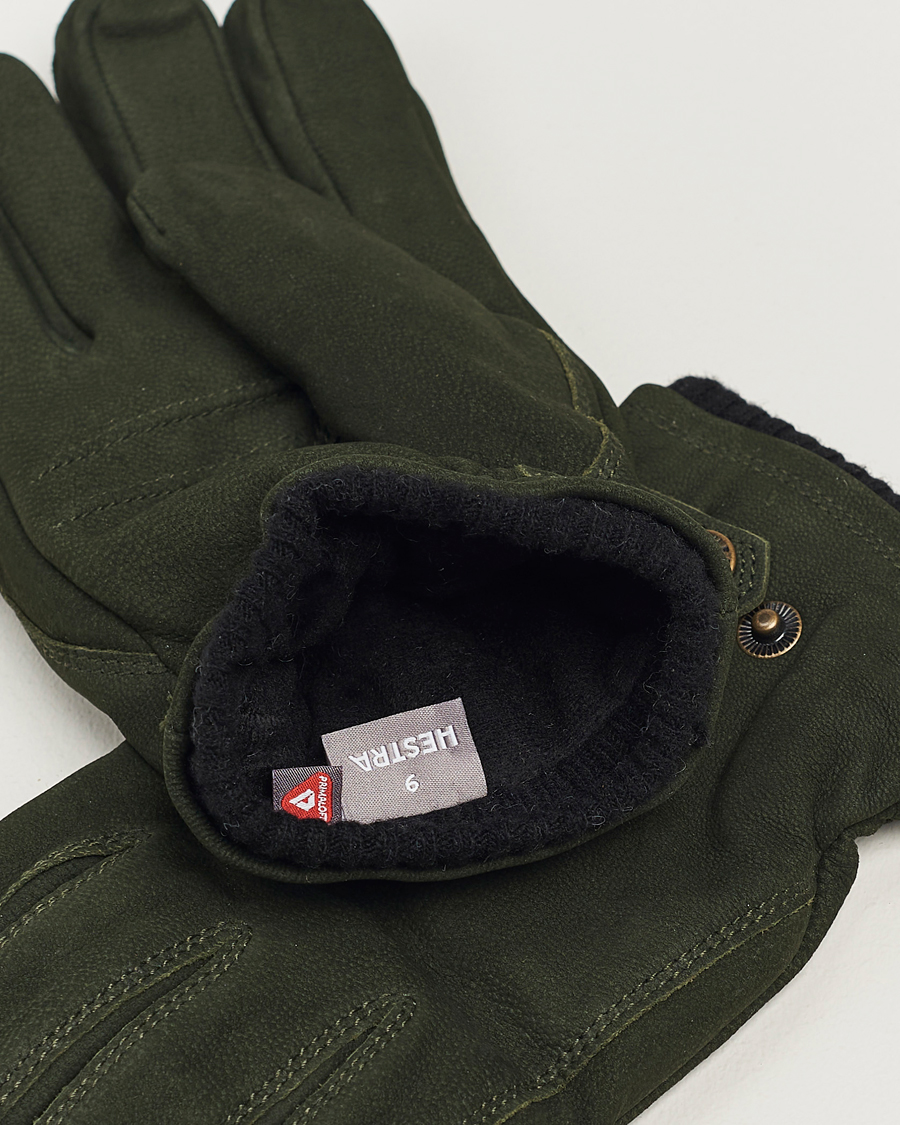 Hestra Bergvik Fleece Liner Buckle Nubuck Glove Bottle Green