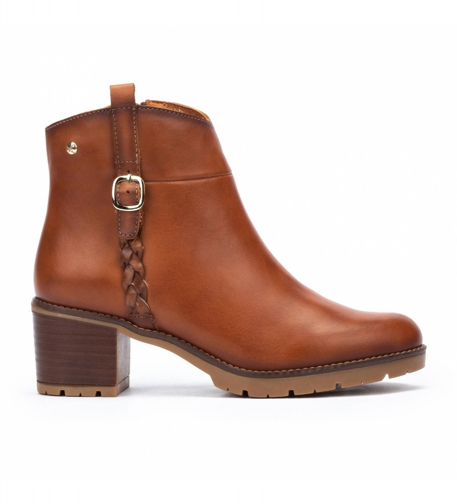 Botas de cano curto Pikolinos Llanes em couro marrom - Altura do salto: 6 cm -