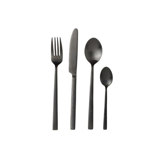 Bitz Bestiksæt, Sort Satin, 16 Dele
