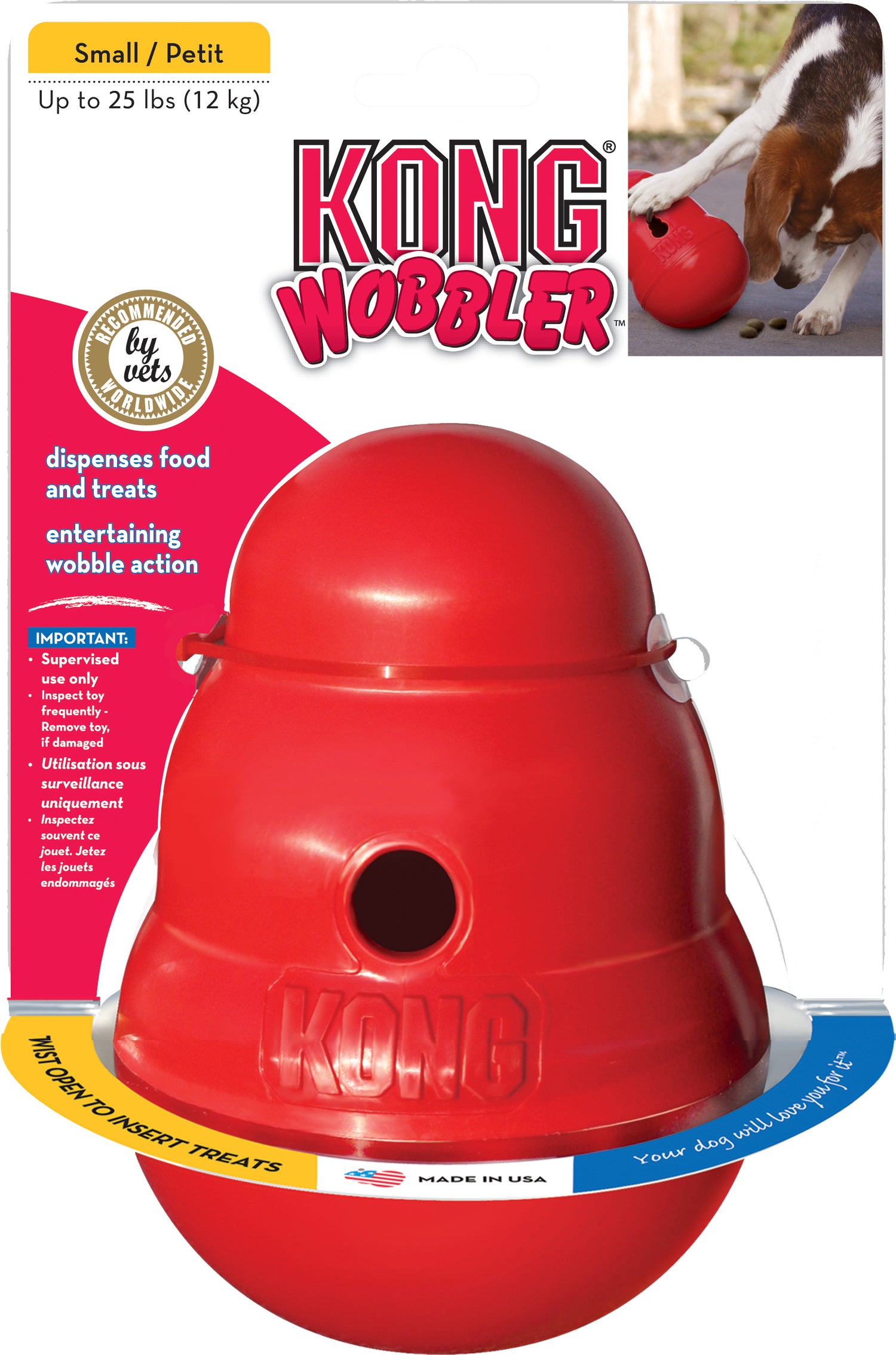 Kong hondenspeelgoed Wobbler S rood D 11 H 15,5 cm