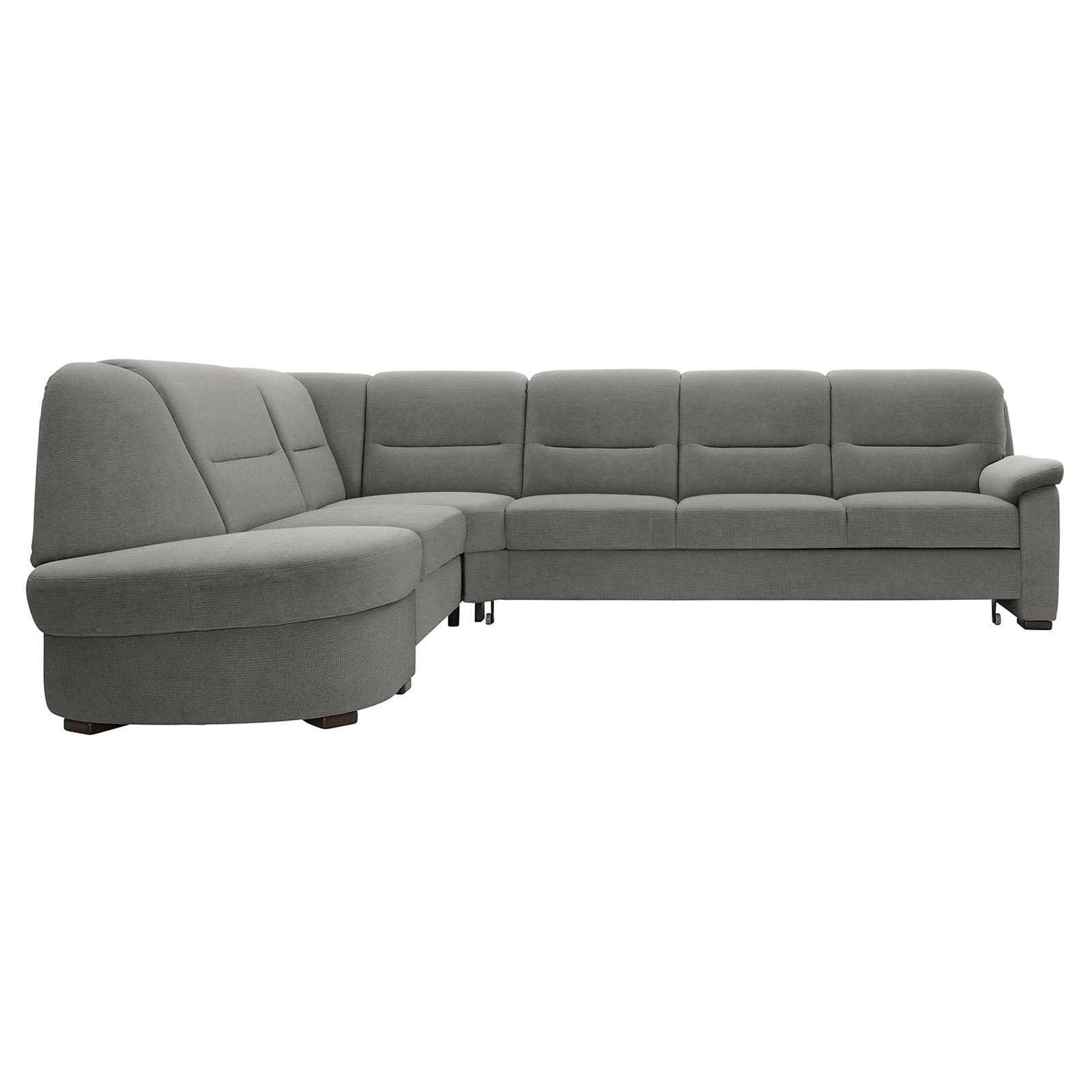 polsterpower Ecksofa - Belle silver - Basismodell - Ottomane links