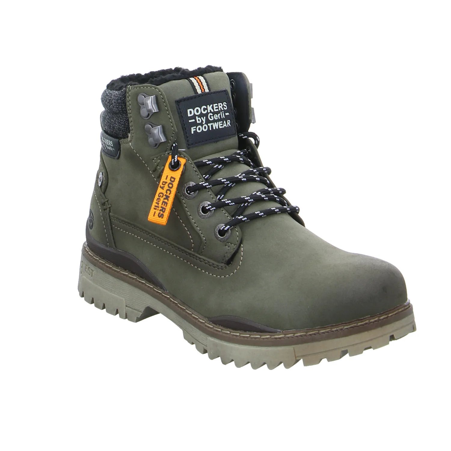 DOCKERS Winter-Boots Olive Lederimitat