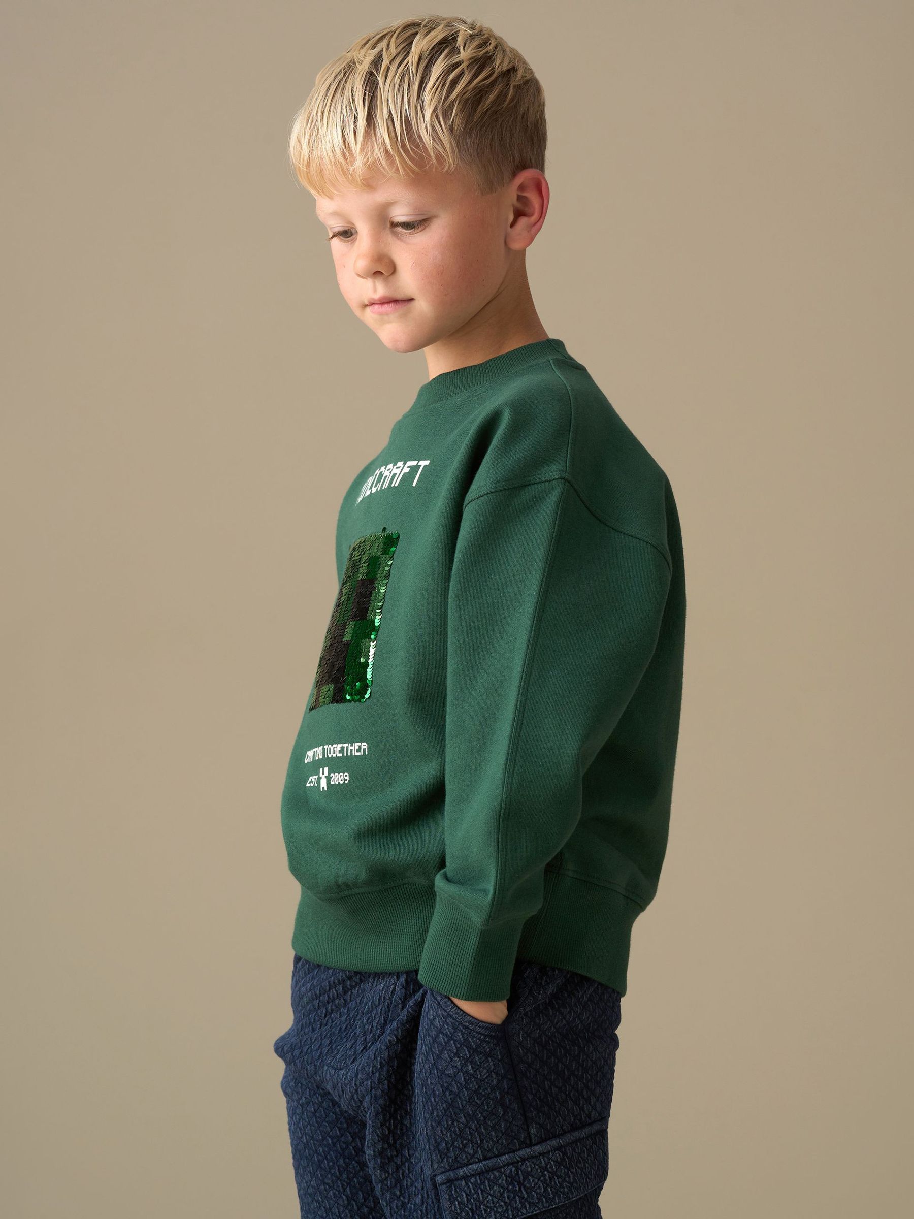 Angel & Rocket Minecraft Sequin Sweatshirt
