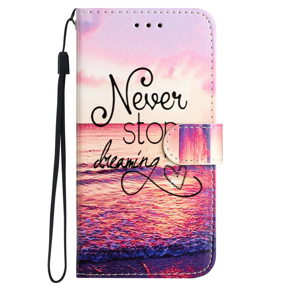 iPhone 16 Pro Max Leder Tasche Hülle mit Kartenfach Never Stop Dreaming