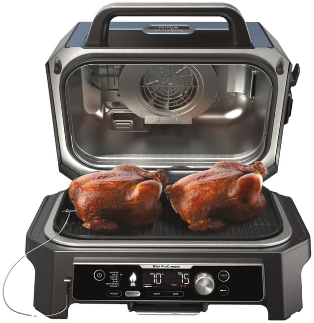 Ninja Woodfire Pro Connect XL elektrisk grill OG901EU (blå & sort)