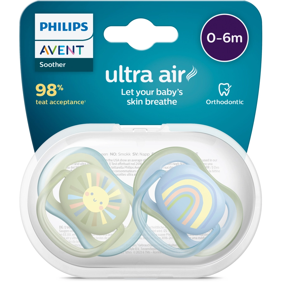 Philips Avent Schnuller ultra air SCF08558 0-6 Monate 4 Stück grünblau