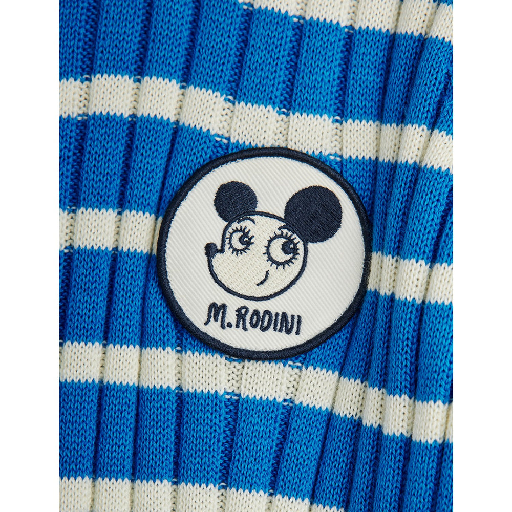 Køb Mini Rodini Blue Ritzratz Patch Rib Strikket Stripe Ss Kjole