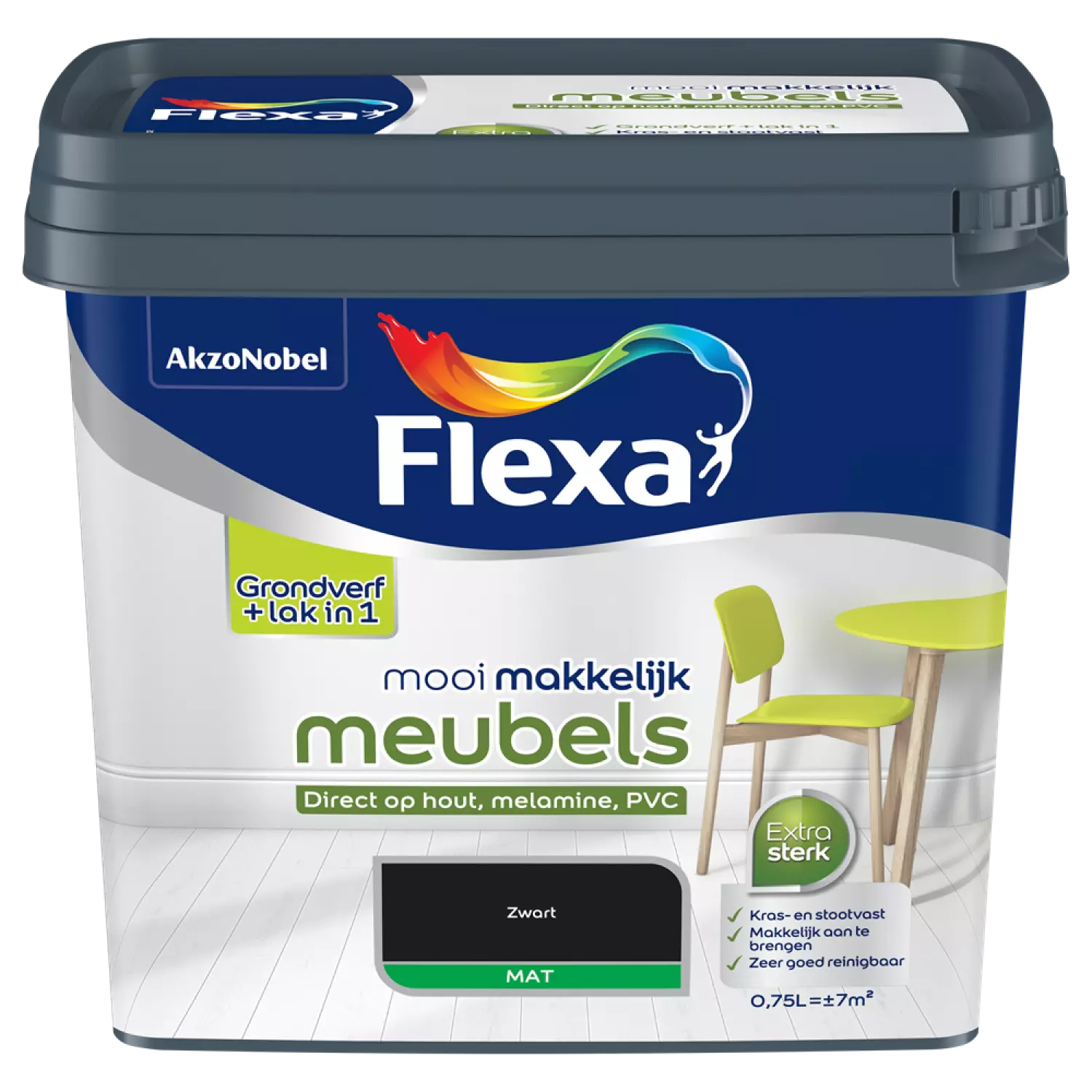 Flexa Mooi Makkelijk Meubels Mat - zwart - 0,75L