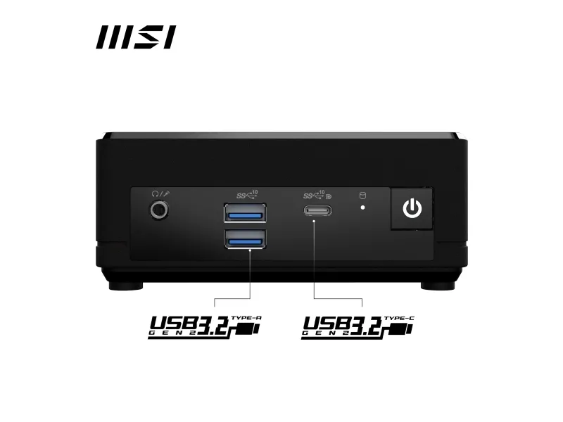 MSI Cubi N ADL 006DE - Mini PC Pentium N200 / op til 3.7 GHz - RAM 4 GB - SSD 128 GB - UHD Graphics - Gigabit Ethernet - Win 11 Pro - skærm: ingen - sort