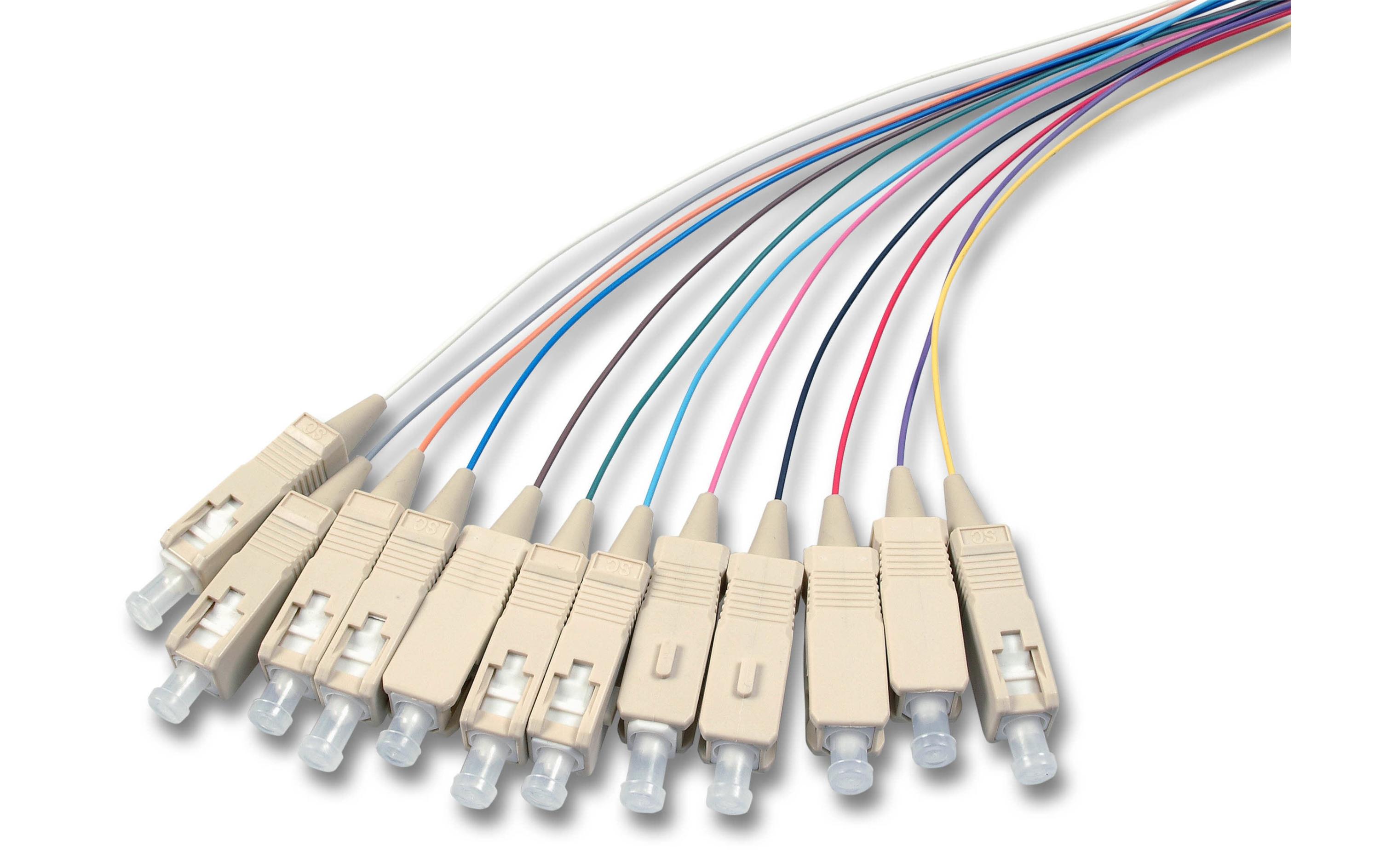 Faserpigtail SC, MM, OM2, 2m 12 StückFaserpigtail mit SC-Stecker