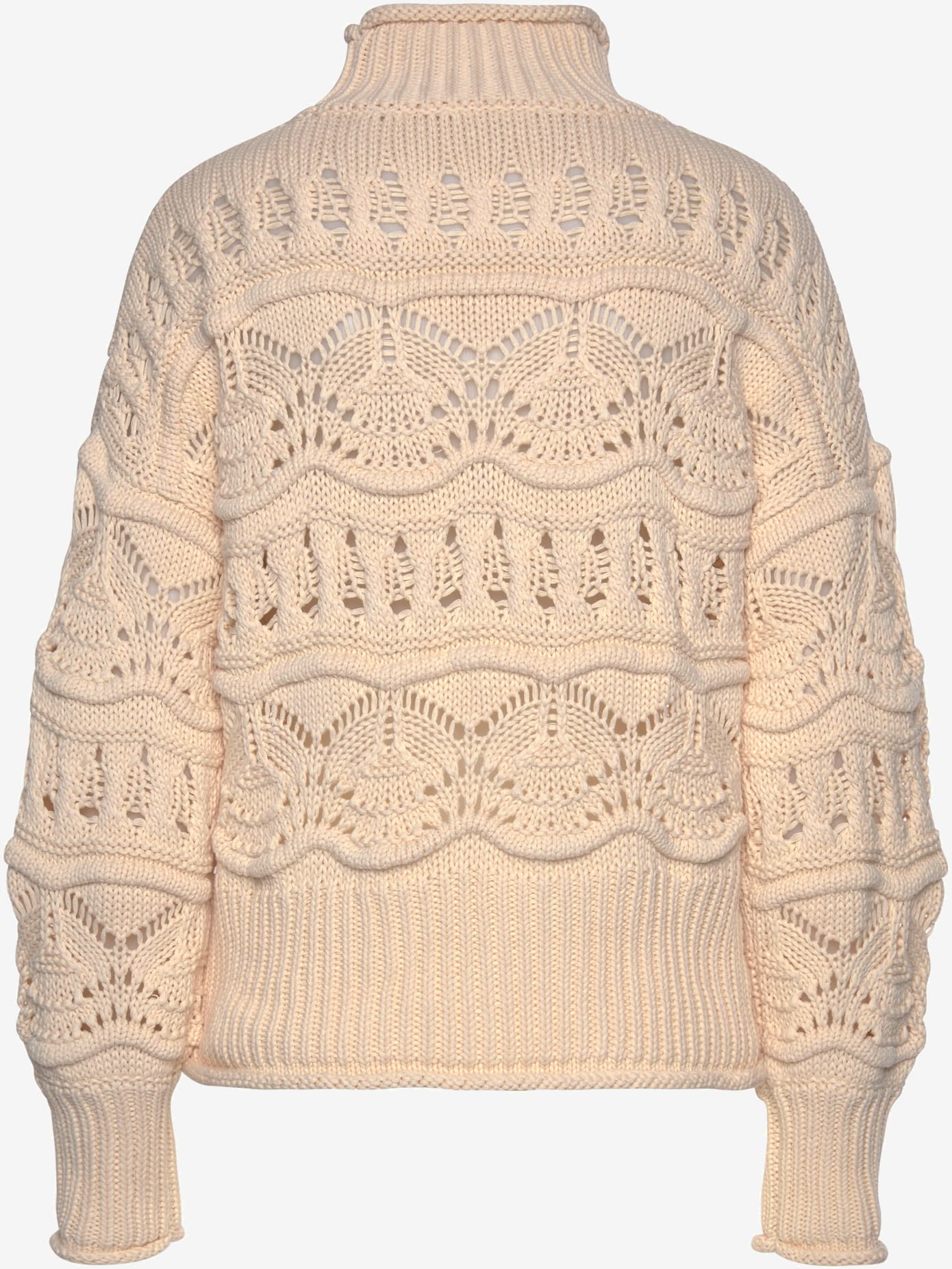 Pull col roulé en tricot ajouré