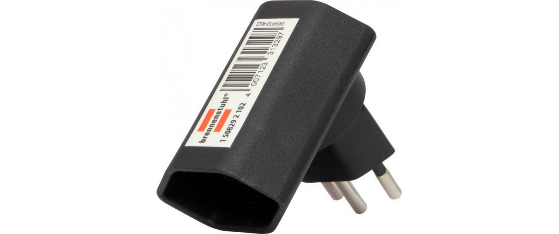 Flachstecker 1 x T13, 300° drehbar, flach, SchwarzStabiler, formschöner Winkeladapter aus hochbruchfestem Kunststoff