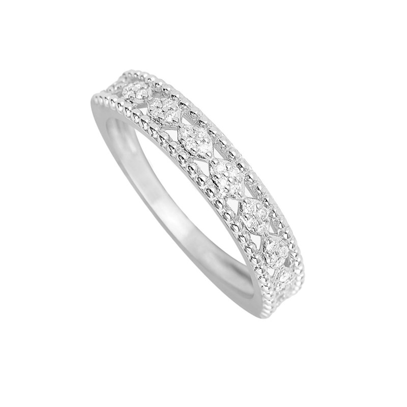 Bague Femme - Or 18 Carats - Diamant 0,11 Carats