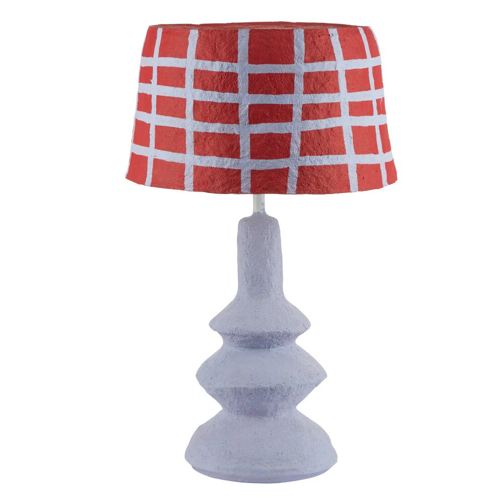 Bahne Interior  Lampe m. tern, Lilla/rød - H45 cm.