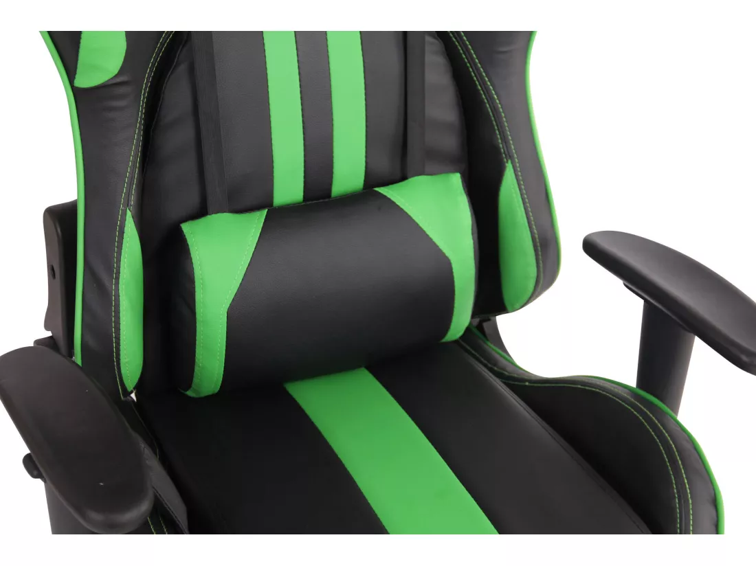 Chaise de bureau - Similicuir & Métal chromé - Noir / Vert - Limit XM
