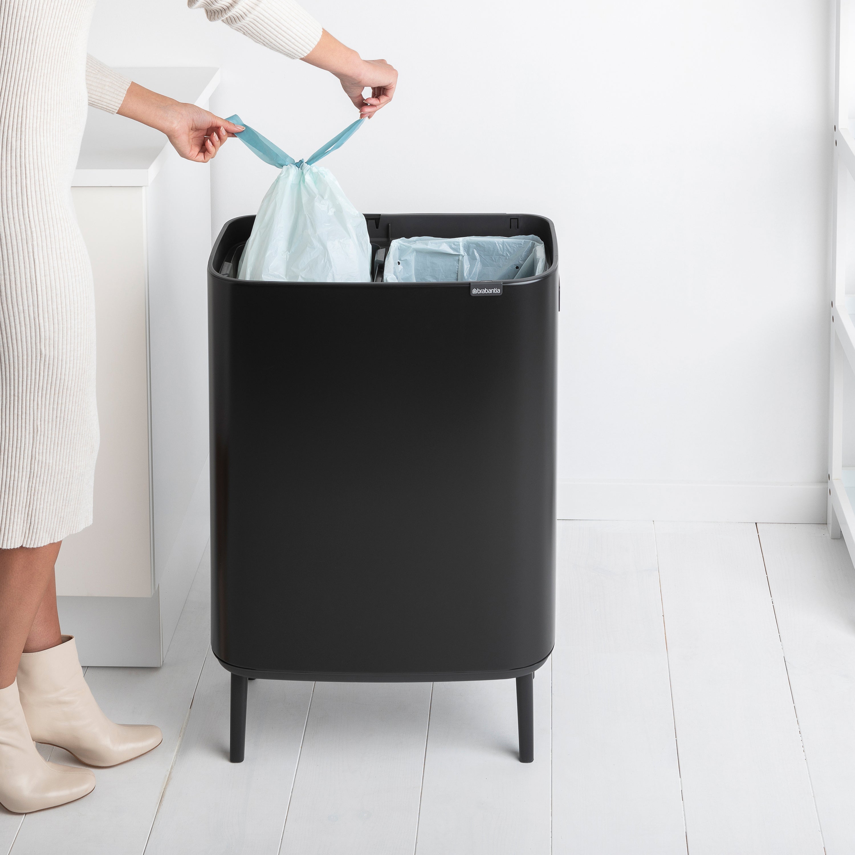 Brabantia Bo Touch Bin Hi Afvalemmer 2 x 30 L - Zwart