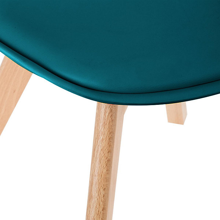 Lot de 4 chaises de table Baya bleu canard