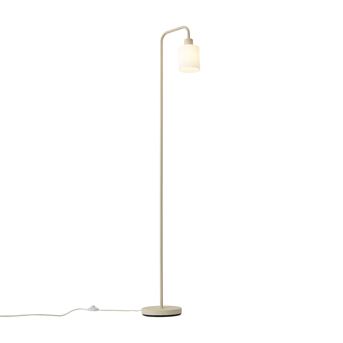 QAZQA Scandinavische vloerlamp beige met wit glas - Wisp