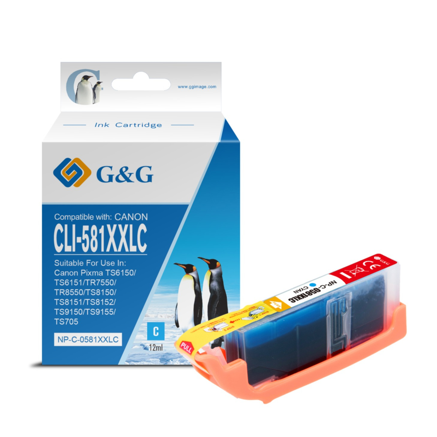 Ersetzt Canon CLI-581XXL C Druckerpatrone Printer Tintenpatrone (825 Seiten / 13ml) - Blau