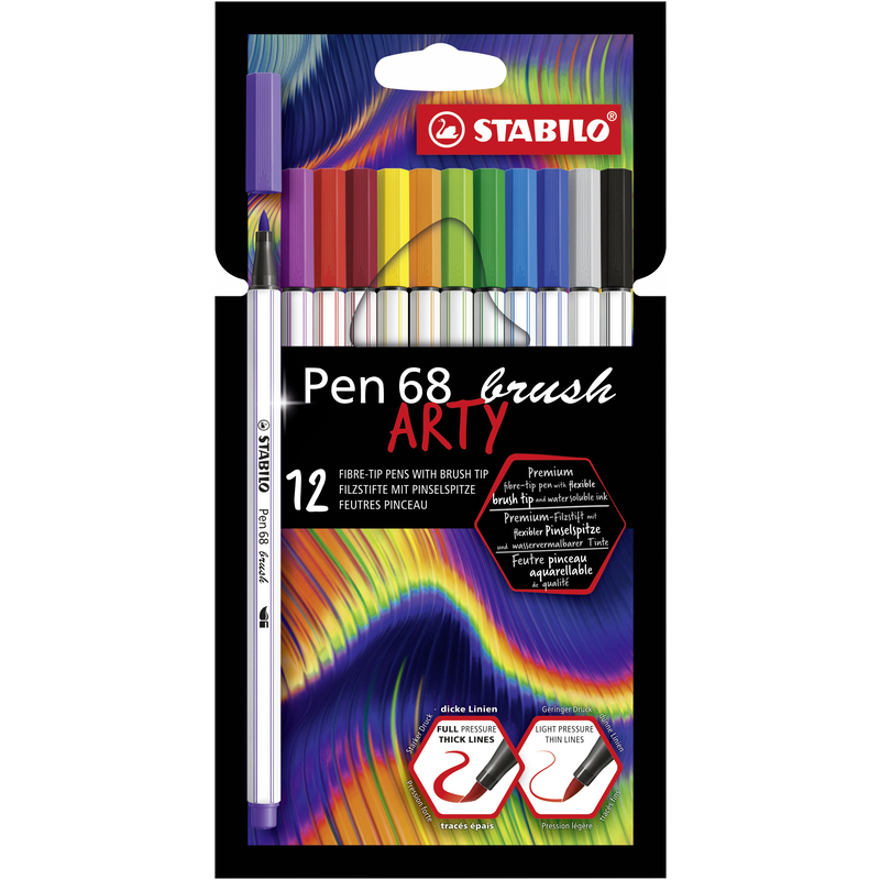 Stabilo Pinselstifte Pen 68 brush ARTY, 12er Etui, assortiert