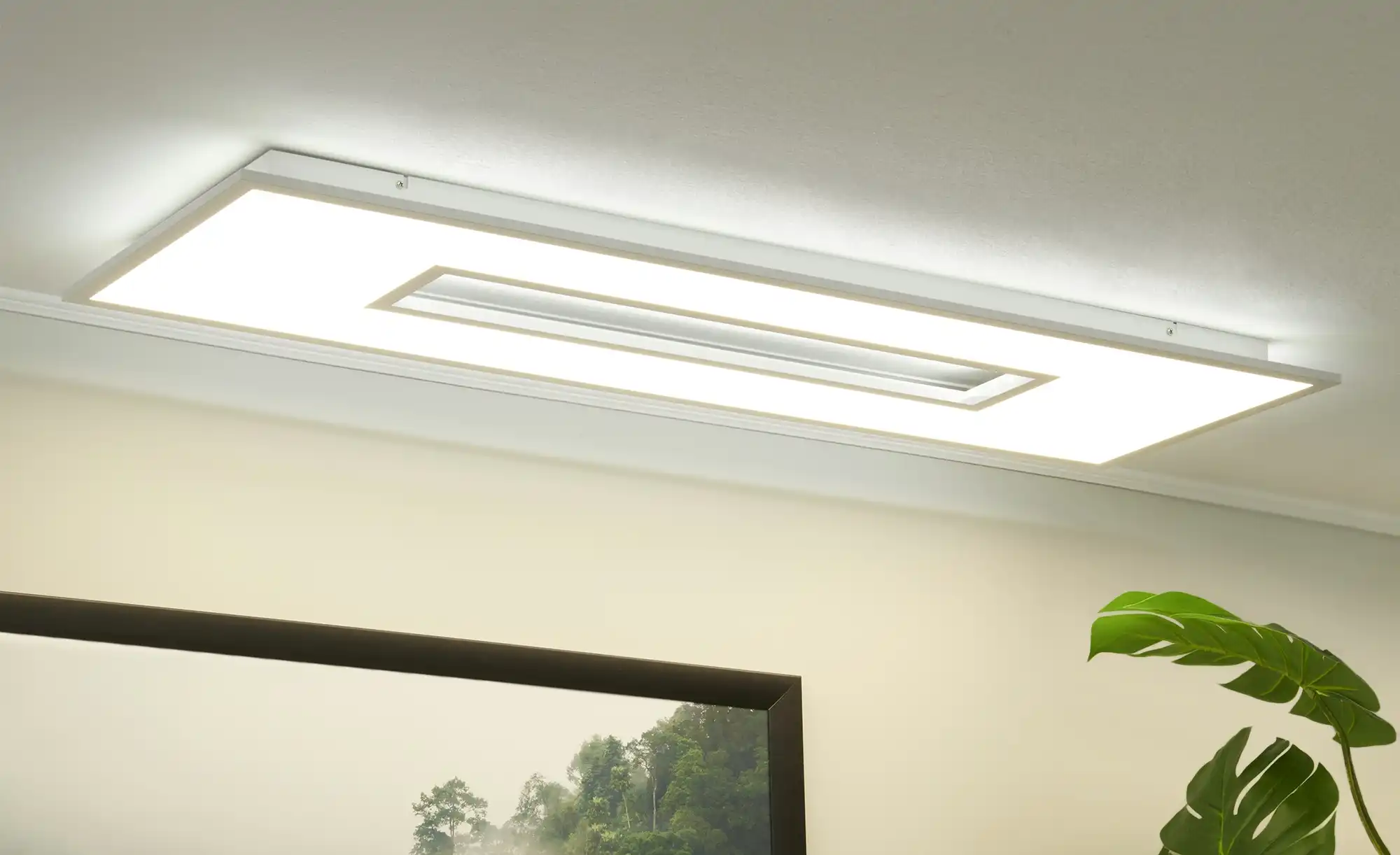 Paul Neuhaus LED-Deckenleuchte, 1-flammig, Weiß mit Backlight