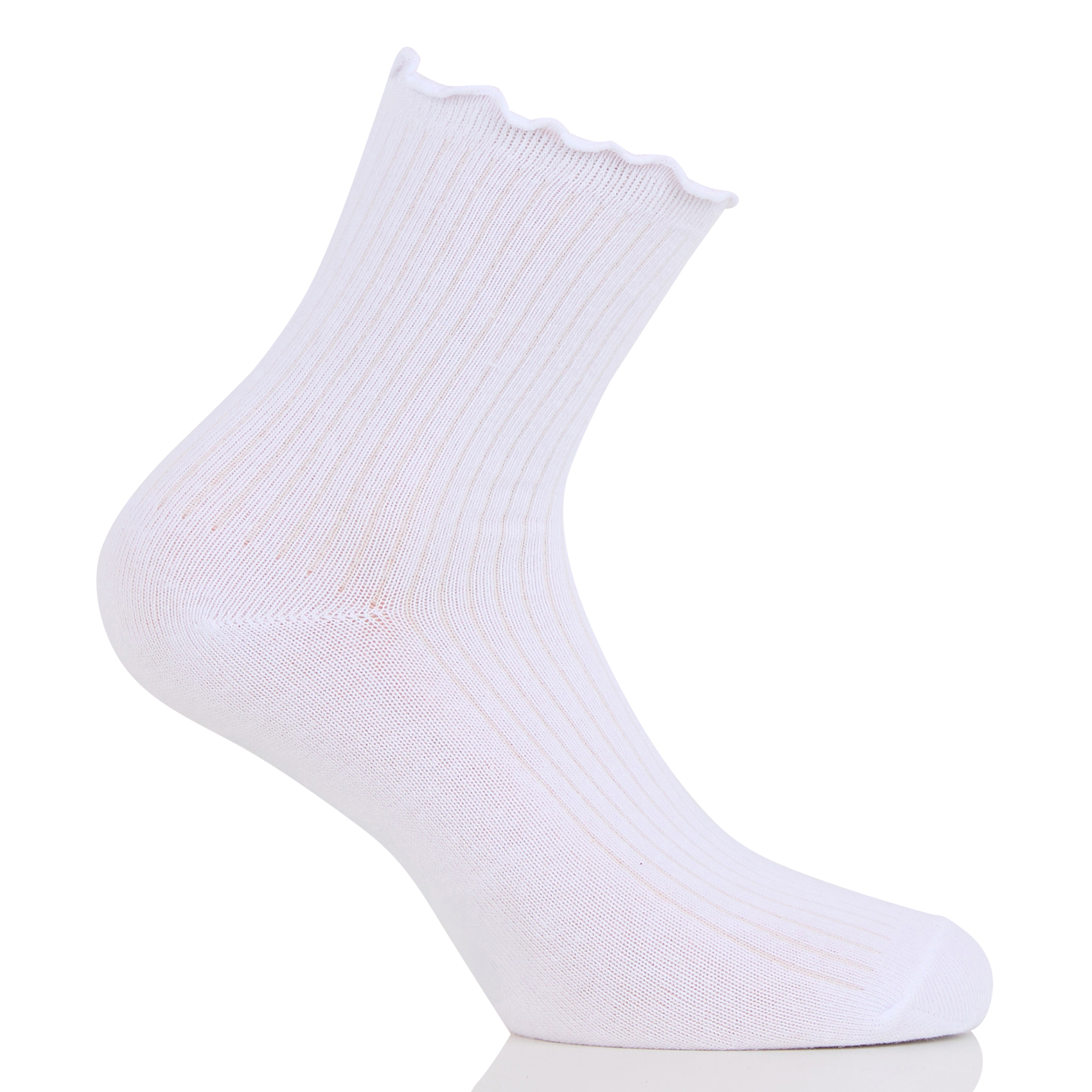 AFIA - Chaussettes mi-basses ondulées | Blanc
